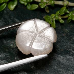 Pedra da lua rosa natural 3,60ct, corte flor, translúcido