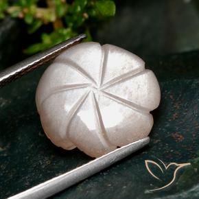Pedra da Lua pêssego laranja Natural 7.28ct, Flor cortada, Translúcido