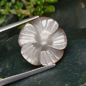 Pedra da lua laranja natural 6,41ct, corte flor, translúcido