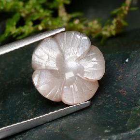 Pedra da lua laranja natural 5,57ct, corte flor, translúcido