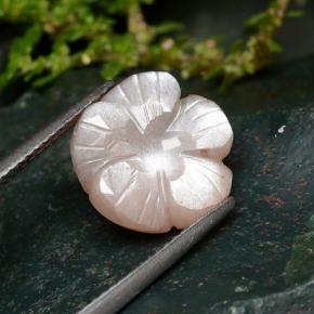Pedra da lua laranja natural 5,57ct, corte flor, translúcido