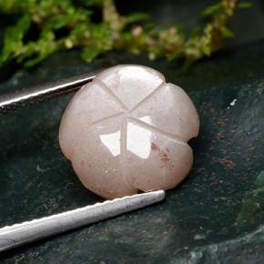 Pedra da lua laranja natural 5,57ct, corte flor, translúcido