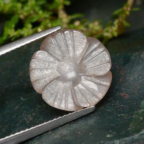 Pedra da lua laranja natural 5,94ct, corte flor, translúcido