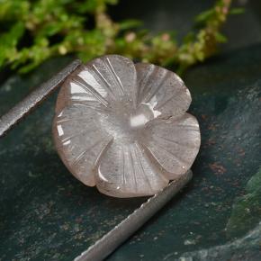 Pedra da lua laranja natural 5,94ct, corte flor, translúcido