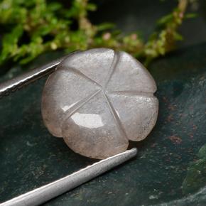 Pedra da lua laranja natural 5,94ct, corte flor, translúcido