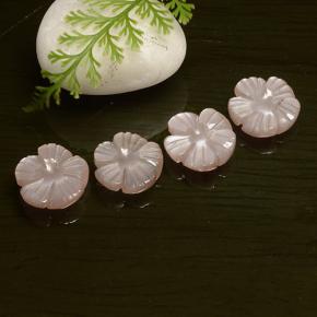 Pedras preciosas de pedra da lua rosa natural de 11,62 ct, corte flor, translúcido