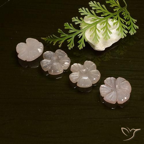 Pedras preciosas de Pedra da Lua pêssego laranja natural de 5.24 ct, Flor cortada, Translúcido
