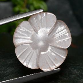 Pedra da lua rosa natural 3,55ct, corte flor, translúcido