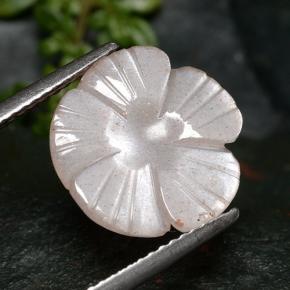Pedra da lua rosa natural 3,55ct, corte flor, translúcido