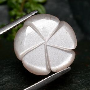 Pedra da lua rosa natural 3,55ct, corte flor, translúcido