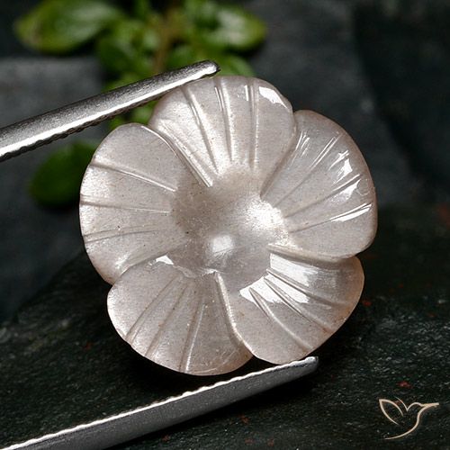 7.28ct Natural Rosa bem claro Pedra da Lua, Flor cortada, Translúcido