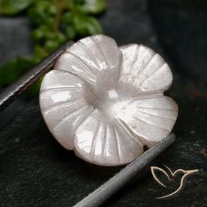 Pedra da Lua Rosa bem claro Natural 7.28ct, Flor cortada, Translúcido
