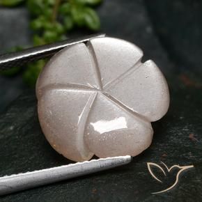 Pedra da Lua Rosa bem claro Natural 7.28ct, Flor cortada, Translúcido
