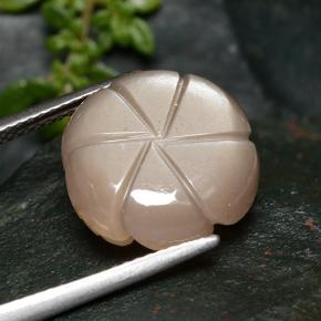 Pedra da Lua pêssego laranja Natural 7.34ct, Flor cortada, Translúcido