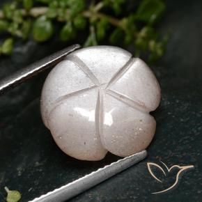 Pedra da Lua Rosa bem claro Natural 7.24ct, Flor cortada, Translúcido