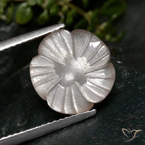 4.31ct Natural Rosa bem claro Pedra da Lua, Flor cortada, Translúcido