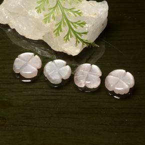 Pedras preciosas de Pedra da Lua Rosa bem claro natural de 4.14 ct, Flor cortada, Translúcido