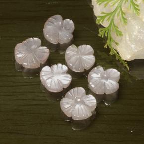 Pedras preciosas de pedra da lua rosa natural de 9,36 ct, corte flor, translúcido