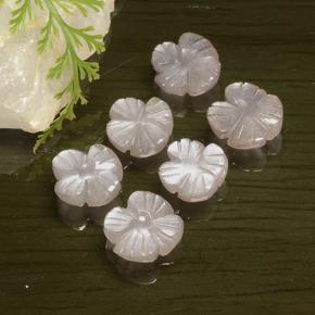 Pedras preciosas de pedra da lua rosa natural de 9,36 ct, corte flor, translúcido