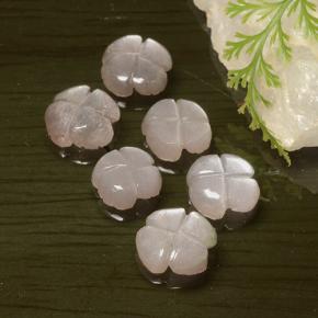 Pedras preciosas de pedra da lua rosa natural de 9,36 ct, corte flor, translúcido