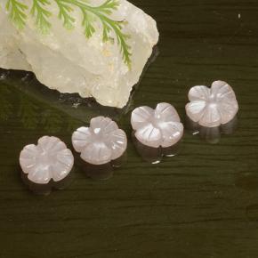 Pedras preciosas de pedra da lua rosa natural de 5,29 ct, corte flor, translúcido