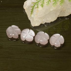 Pedras preciosas de pedra da lua rosa natural de 5,29 ct, corte flor, translúcido