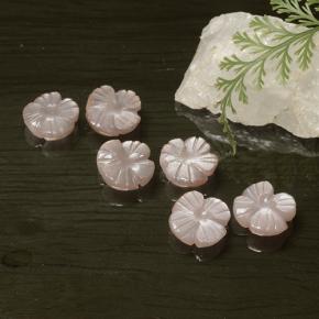 Pedras preciosas de pedra da lua rosa natural de 12,48 ct, corte flor, translúcido