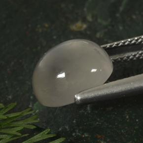 Pedra da lua cinza natural 3,50ct, corte oval, translúcido