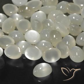 Pedra da Lua Creme branco Natural 2.14ct, oval, Translúcido