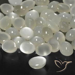 Pedra da Lua Creme branco Natural 2.14ct, oval, Translúcido