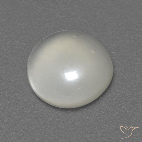 Pedra da lua branco natural 0,76ct, corte redondo, transparente