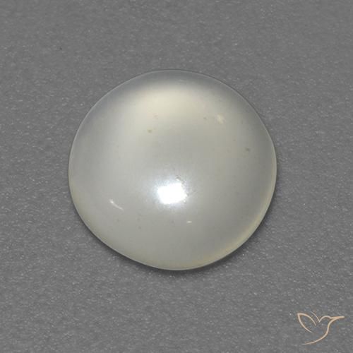 Pedra da lua branco natural 0,76ct, corte redondo, transparente
