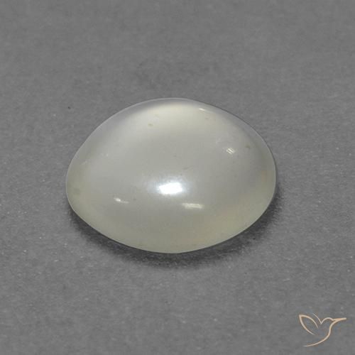 Pedra da lua branco natural 0,76ct, corte redondo, transparente