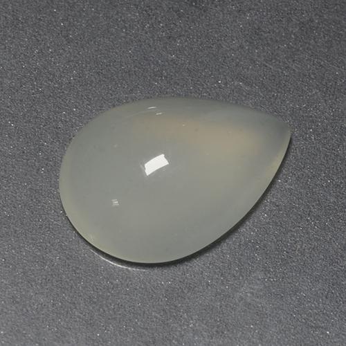Pedra da lua branco natural 1,43ct, formato de pêra, transparente