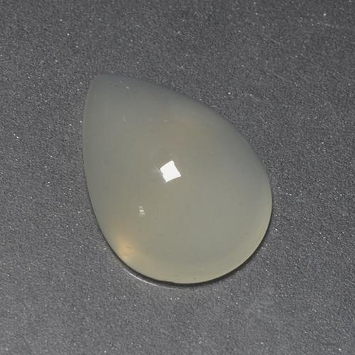Pedra da lua branco natural 1,43ct, formato de pêra, transparente