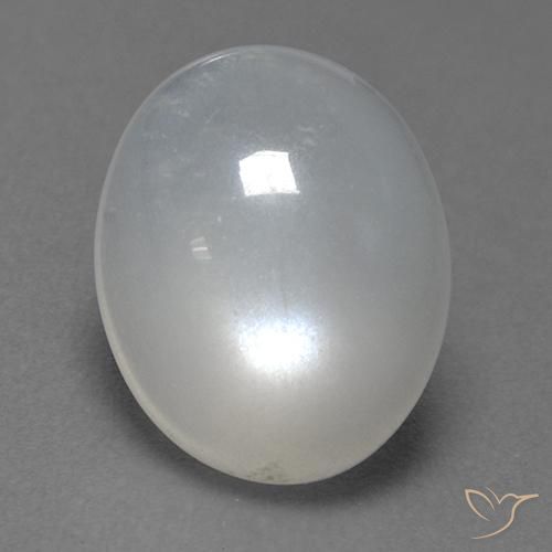 Pedra da Lua Branco Natural 2.81ct, Corte Oval, Transparente