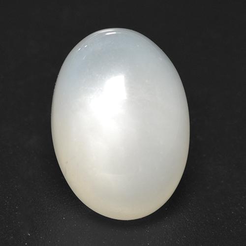 Pedra da lua branco natural 4,58ct, corte oval, transparente
