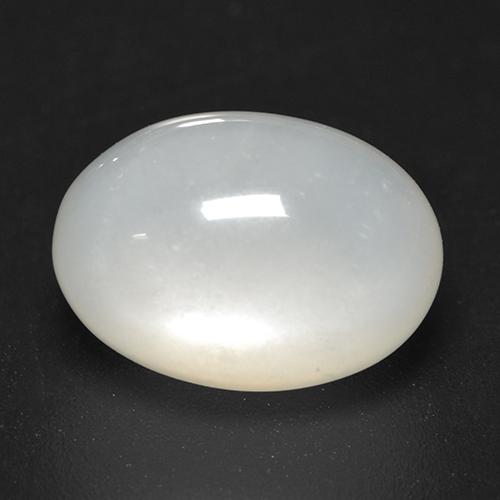 Pedra da lua branco natural 4,58ct, corte oval, transparente