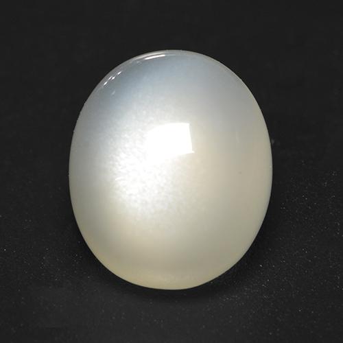Pedra da lua branco natural 4,07ct, corte oval, transparente