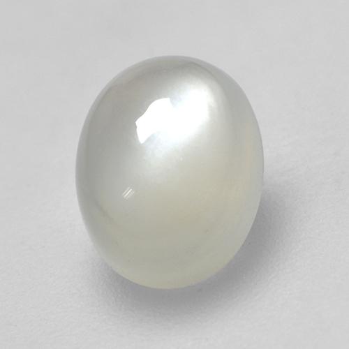 Pedra da lua branco quente natural 1,90ct, corte oval, translúcido