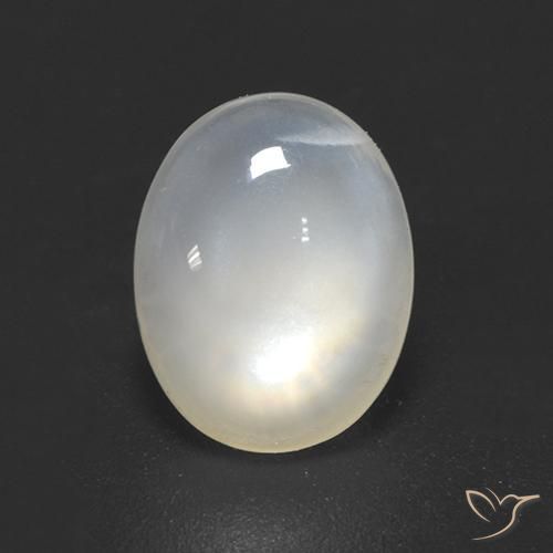Pedra da Lua Creme branco Natural 1.50ct, oval, Transparente