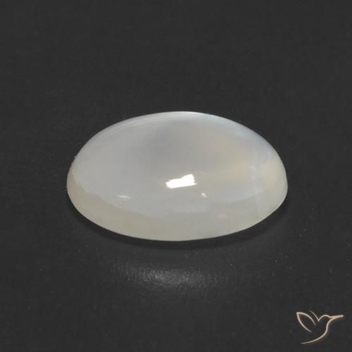 Pedra da Lua Creme branco Natural 1.50ct, oval, Transparente