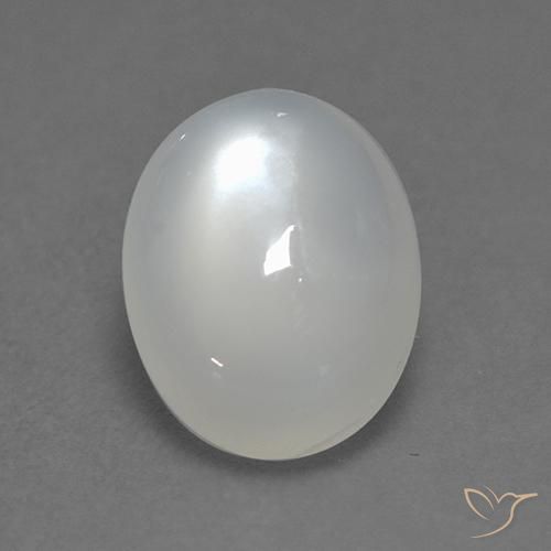 Pedra da lua branco natural 1,88ct, corte oval, transparente