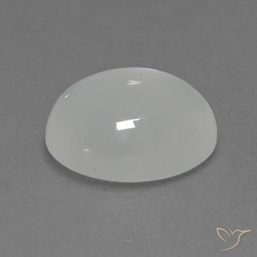 Pedra da lua branco natural 1,88ct, corte oval, transparente