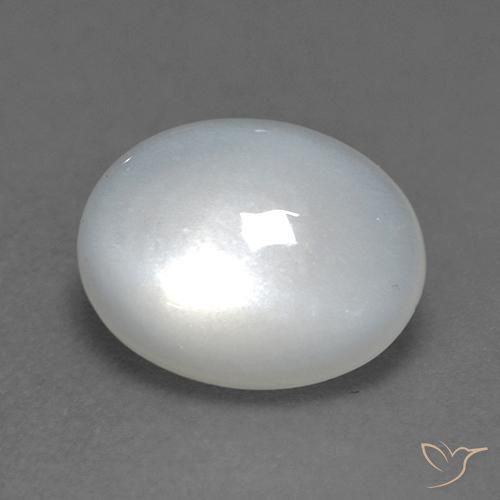 Pedra da Lua branco translúcido Natural 1.49ct, oval, Transparente