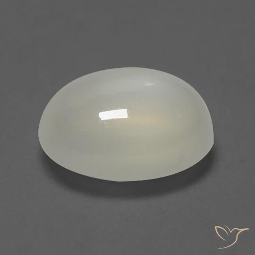 Pedra da Lua Pérola Branca Natural 2.03ct, oval, Transparente