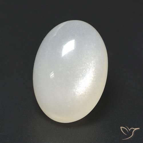 Pedra da lua branco natural 4,23ct, corte oval, translúcido