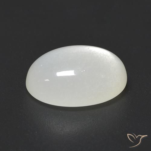Pedra da lua branco natural 4,23ct, corte oval, translúcido
