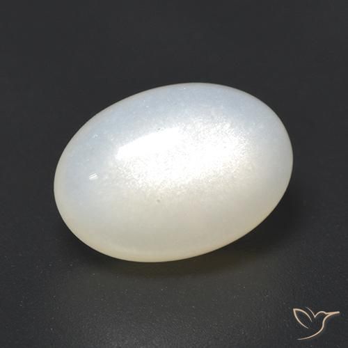 Pedra da lua branco natural 4,23ct, corte oval, translúcido