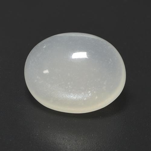 Pedra da lua branco natural 2,85ct, corte oval, translúcido